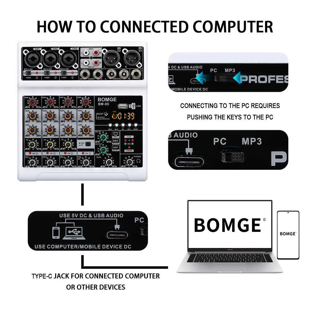 BOMGE – портативный аудиомикше – обзор и цена Audio Interface
